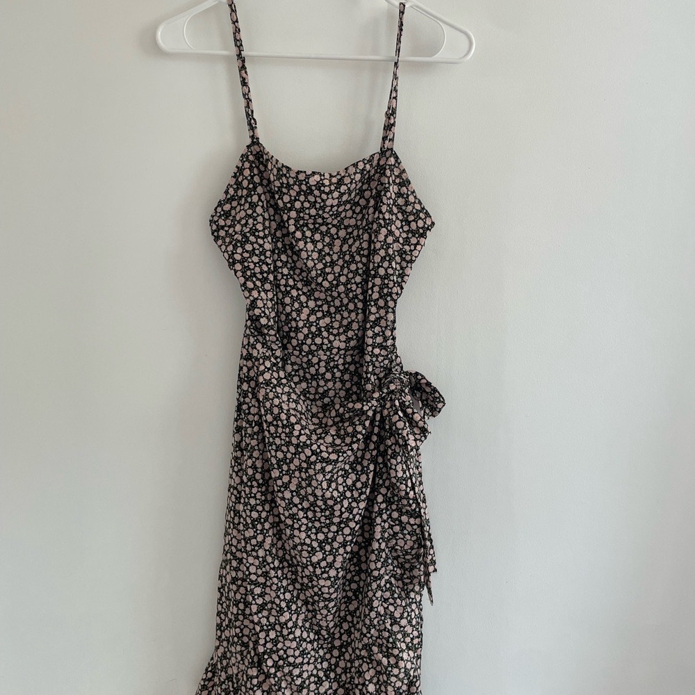 Floral Black and Pink Women's Dress